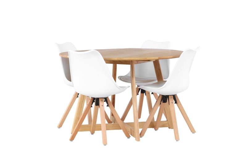 Yakidon Matgrupp  120 cm Rund med 4 Zeno stolar - Brun - Möbler - Bord & matgrupp - Matgrupp