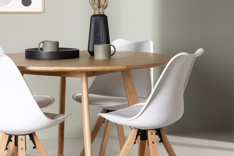 Yakidon Matgrupp  120 cm Rund med 4 Zeno stolar - Brun - Möbler - Bord & matgrupp - Matgrupp