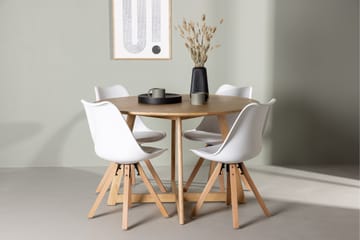 Yakidon Matgrupp  120 cm Rund med 4 Zeno stolar - Brun - Möbler - Bord & matgrupp - Matgrupp