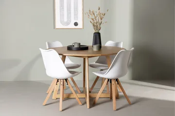 Yakidon Matgrupp  120 cm Rund med 4 Zeno stolar - Brun - Möbler - Bord & matgrupp - Matgrupp