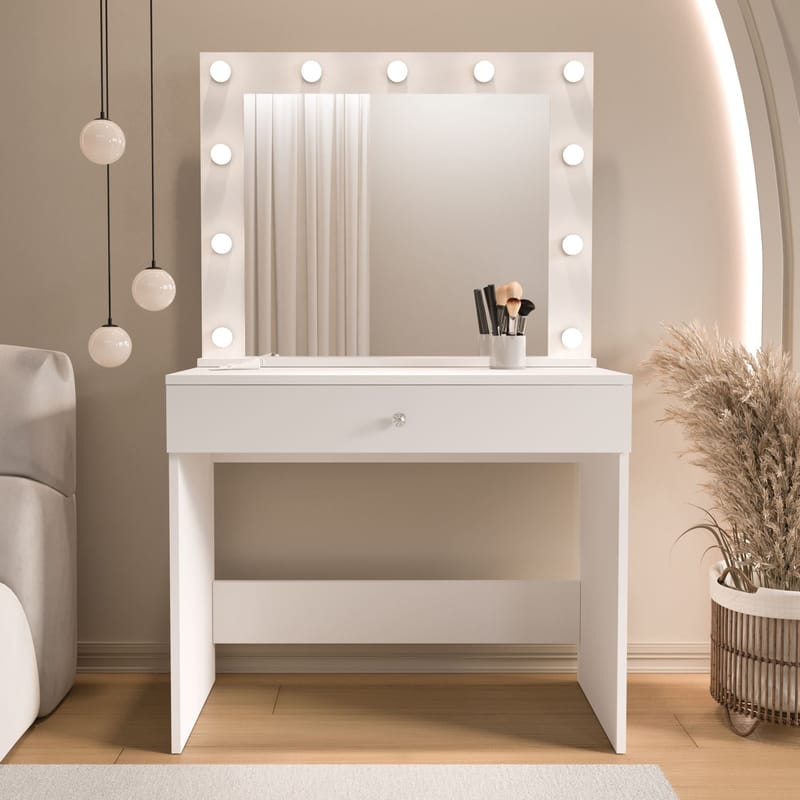 Yoren Sminkbord 80x147x42,5 cm - Vit - Möbler - Bord & matgrupp - Sminkbord & toalettbord