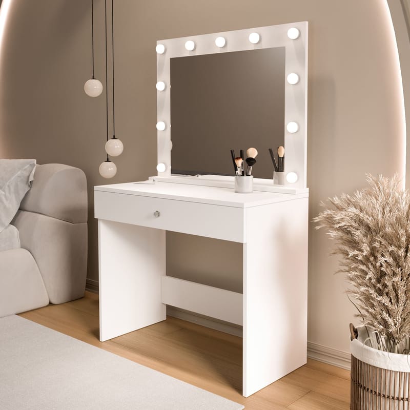 Yoren Sminkbord 80x147x42,5 cm - Vit - Möbler - Bord & matgrupp - Sminkbord & toalettbord