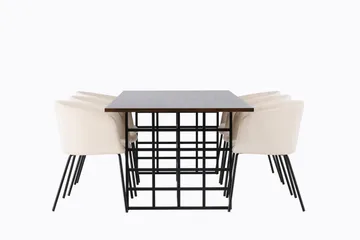 Ystad Matgrupp 220 cm Rektangulär med 6 Berit stolar - Beige - Möbler - Bord & matgrupp - Matgrupp