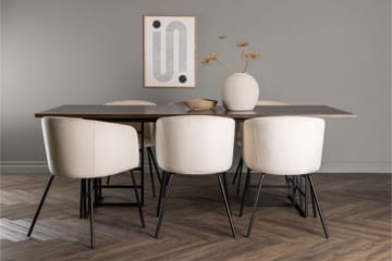 Ystad Matgrupp 220 cm Rektangulär med 6 Berit stolar - Beige - Möbler - Bord & matgrupp - Matgrupp