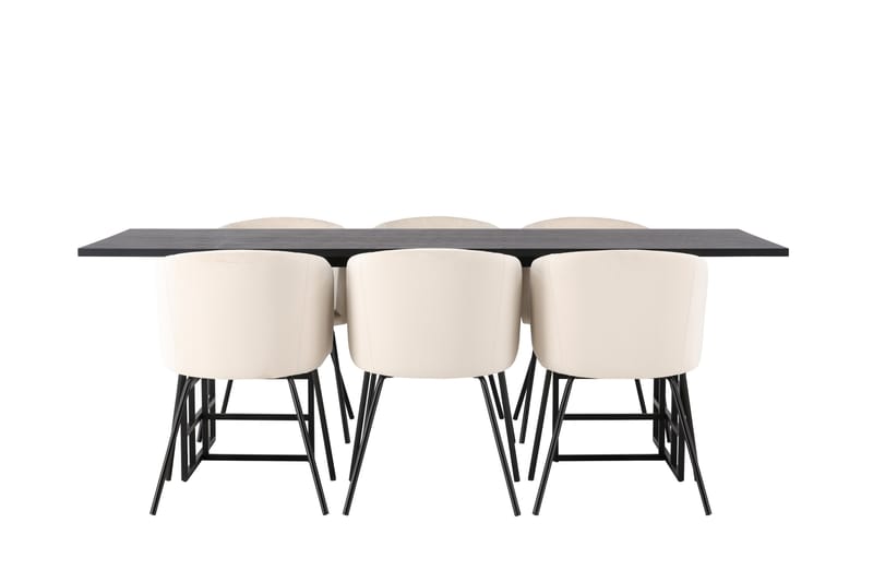 Ystad Matgrupp  220 cm Rektangulär med 6 Berit stolar, Beige