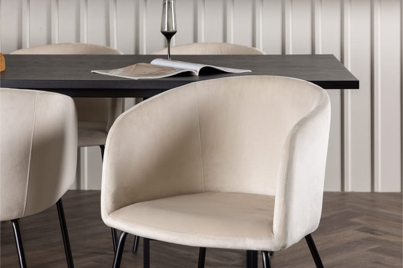 Ystad Matgrupp  220 cm Rektangulär med 6 Berit stolar - Beige - Möbler - Bord & matgrupp - Matgrupp