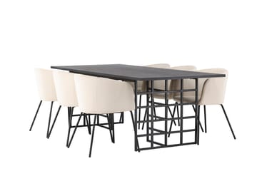 Ystad Matgrupp  220 cm Rektangulär med 6 Berit stolar - Beige - Möbler - Bord & matgrupp - Matgrupp