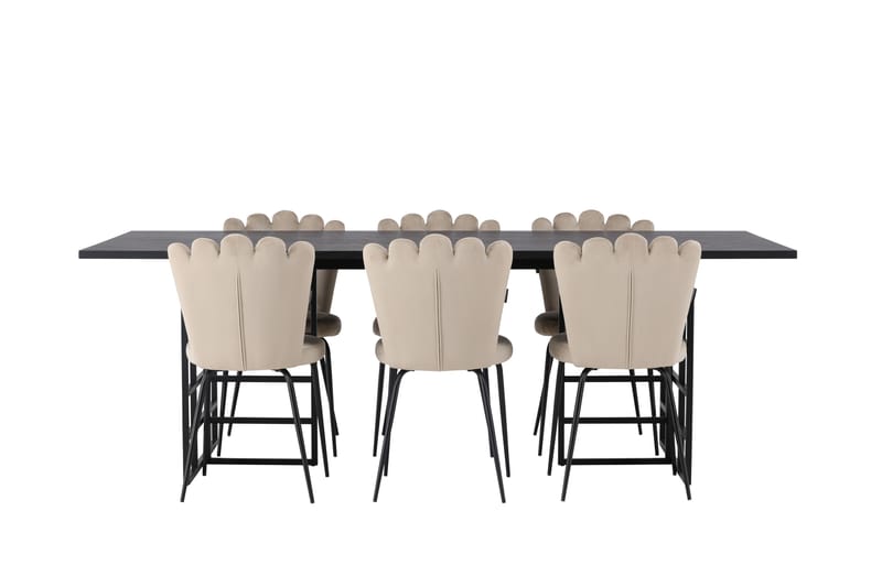 Ystad Matgrupp  220 cm Rektangulär med 6 Limhamn stolar, Beige