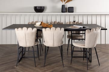 Ystad Matgrupp  220 cm Rektangulär med 6 Limhamn stolar - Beige - Möbler - Bord & matgrupp - Matgrupp