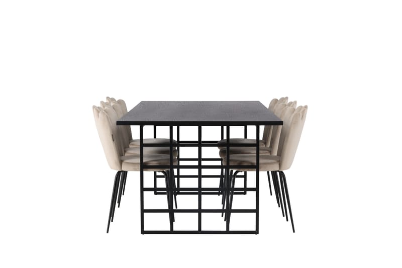 Ystad Matgrupp  220 cm Rektangulär med 6 Limhamn stolar - Beige - Möbler - Bord & matgrupp - Matgrupp