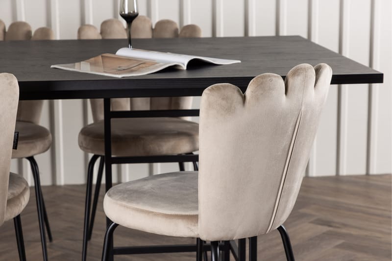 Ystad Matgrupp  220 cm Rektangulär med 6 Limhamn stolar - Beige - Möbler - Bord & matgrupp - Matgrupp