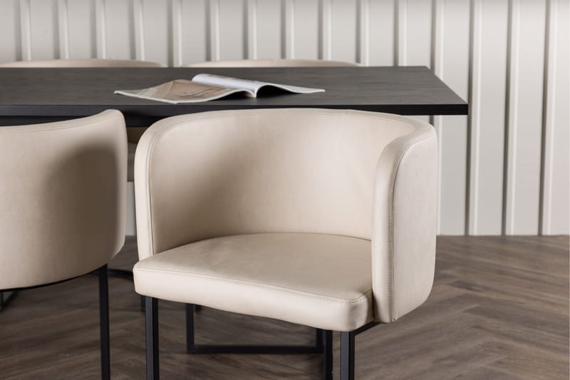Ystad Matgrupp  220 cm Rektangulär med 6 Simrishamn stolar - Beige - Möbler - Bord & matgrupp - Matgrupp