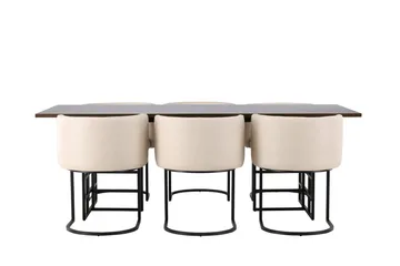 Ystad Matgrupp 220 cm Rektangulär med 6 Simrishman stolar - Beige - Möbler - Bord & matgrupp - Matgrupp