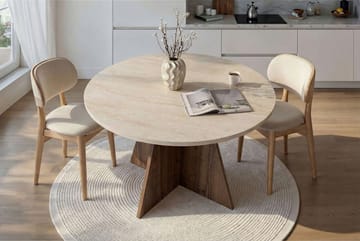 Zalen Matbord 120x75x120 cm - Travertine Walnut - Möbler - Bord & matgrupp - Matbord & köksbord