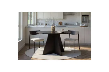 Zalen Runt Matbord 120 cm med Träutseende - Svart - Möbler - Bord & matgrupp - Matbord & köksbord