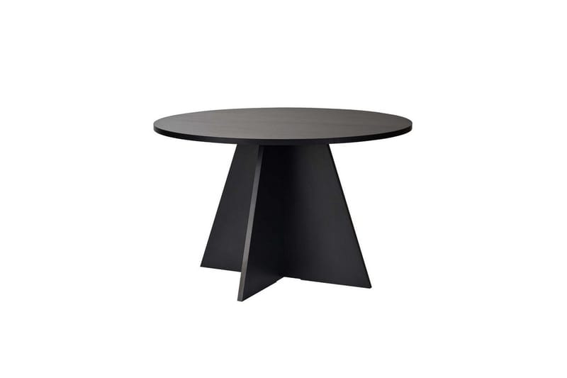 Zalen Runt Matbord 120 cm med Träutseende, Svart
