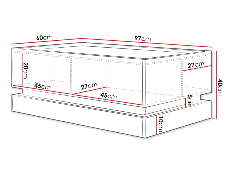 Zelric Soffbord 97 cm - Svart - Möbler - Bord & matgrupp - Soffbord