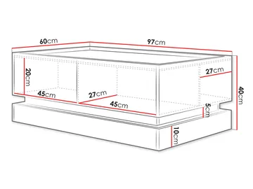 Zelric Soffbord 97 cm - Svart - Möbler - Bord & matgrupp - Soffbord