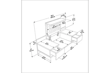Zenn Sminkbord 100 cm - Antracit - Möbler - Bord & matgrupp - Sminkbord & toalettbord