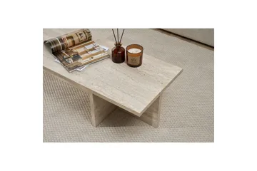 Zephral Rektangulärt Soffbord 120 cm i Sten med Skulptural Travertin - Beige - Möbler - Bord & matgrupp - Soffbord