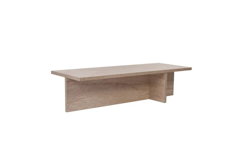 Zephral Rektangulärt Soffbord 120 cm i Sten med Skulptural Travertin - Beige - Möbler - Bord & matgrupp - Soffbord