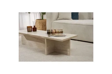 Zephral Rektangulärt Soffbord 120 cm i Sten med Skulptural Travertin - Beige - Möbler - Bord & matgrupp - Soffbord