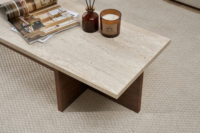 Zephral Soffbord 120x30x45 cm - Travertin, Milano Walnut - Möbler - Bord & matgrupp - Soffbord