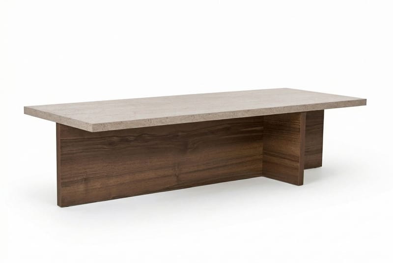 Zephral Soffbord 120x30x45 cm - Travertin, Milano Walnut - Möbler - Bord & matgrupp - Soffbord