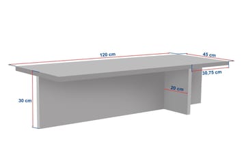 Zephral Soffbord 120x30x45 cm - Travertin, Milano Walnut - Möbler - Bord & matgrupp - Soffbord
