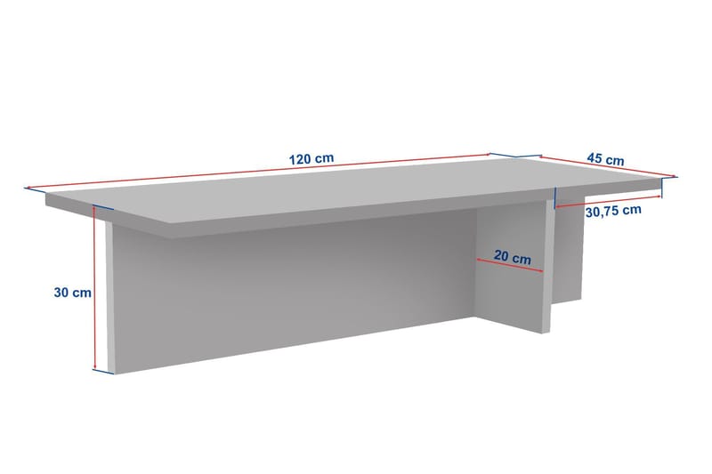 Zephral Soffbord 120x30x45 cm - Travertin, Milano Walnut - Möbler - Bord & matgrupp - Soffbord