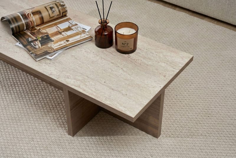 Zephral Soffbord 120x30x45 cm - Travertin, Milano Walnut - Möbler - Bord & matgrupp - Soffbord