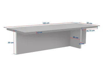 Zephral Soffbord 120x30x45 cm - Travertin, Milano Walnut - Möbler - Bord & matgrupp - Soffbord