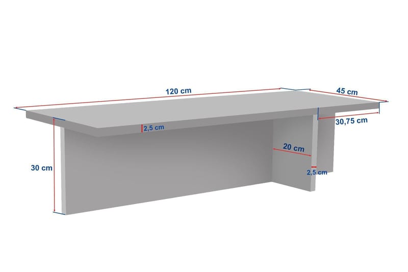 Zephral Soffbord 120x30x45 cm - Travertin, Milano Walnut - Möbler - Bord & matgrupp - Soffbord