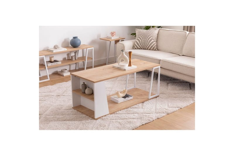 Zeric Soffbord 120 cm - Blå/Vit - Möbler - Bord & matgrupp - Soffbord