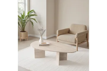 Zeyra Soffbord 139,5 cm - Travertine - Möbler - Bord & matgrupp - Soffbord