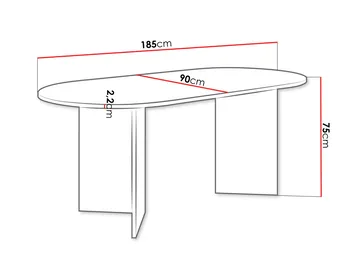 Zyleron Matbord oval 185 cm - Svart - Möbler - Bord & matgrupp - Matbord & köksbord