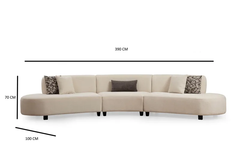 Dariya Soffa 5-sits - Beige - Möbler - Soffa