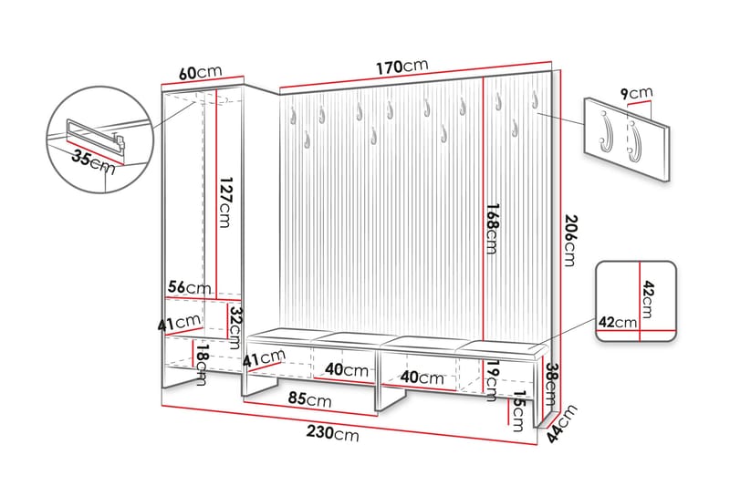 Agam Hallmöbelset - Möbler - Hallmöbler - Möbelset för hall & entre