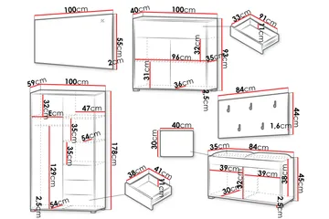 Agawal Hallmöbelset - Brun - Möbler - Hallmöbler - Möbelset för hall & entre