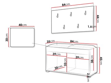Agawal Hallmöbelset - Brun - Möbler - Hallmöbler - Möbelset för hall & entre