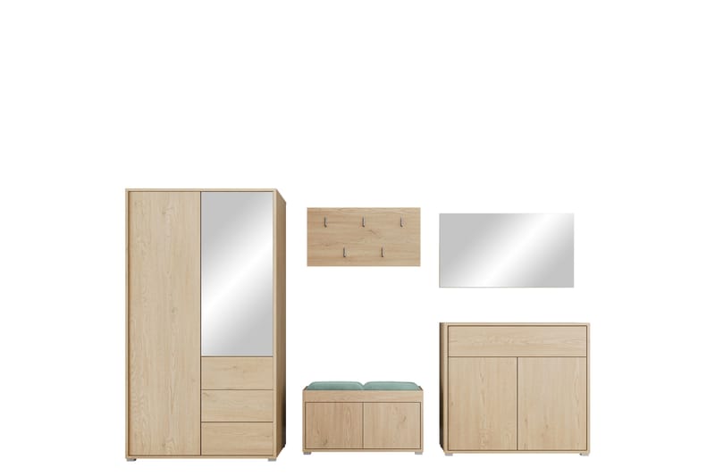 Agawal Hallmöbelset - Brun - Möbler - Hallmöbler - Möbelset för hall & entre