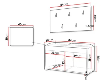 Agawal Hallmöbelset - Brun - Möbler - Hallmöbler - Möbelset för hall & entre