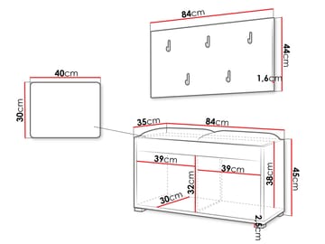 Agawal Hallmöbelset - Brun - Möbler - Hallmöbler - Möbelset för hall & entre