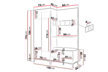Ahsamin Hallmöbelset - Beige/Brun - Möbler - Hallmöbler - Möbelset för hall & entre