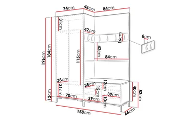 Ahsamin Hallmöbelset - Brun/Beige - Möbler - Hallmöbler - Möbelset för hall & entre