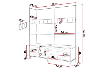 Ahsamin Hallmöbelset - Vit - Möbler - Hallmöbler - Möbelset för hall & entre