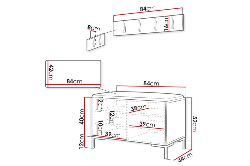 Ahsamin Hallmöbelset - Möbler - Hallmöbler - Möbelset för hall & entre