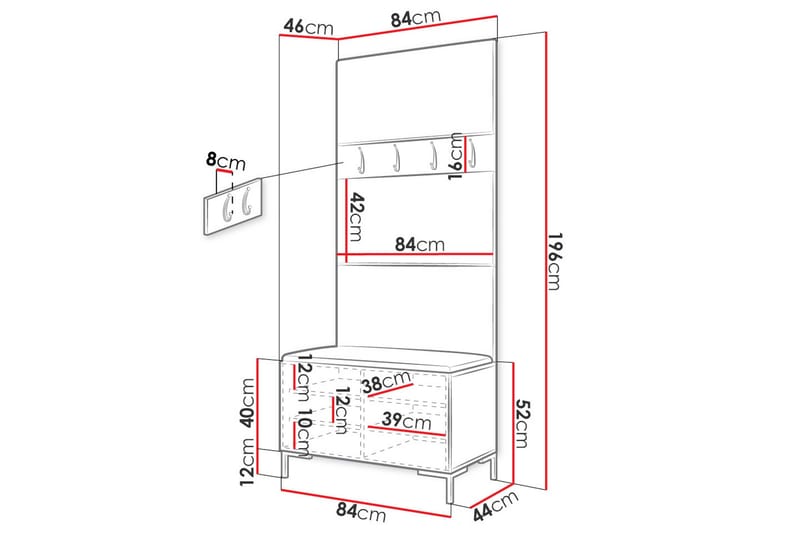 Ahsamin Hallmöbelset - Möbler - Hallmöbler - Möbelset för hall & entre
