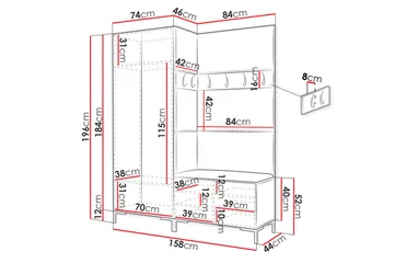 Ahsamin Hallmöbelset - Möbler - Hallmöbler - Möbelset för hall & entre