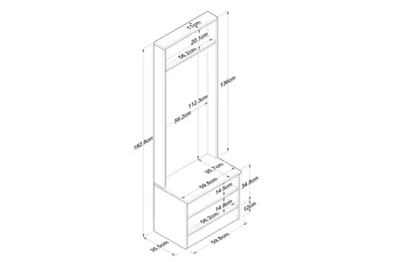 Alvric Hallmöbelset - Valnöt/Vit - Möbler - Hallmöbler - Möbelset för hall & entre
